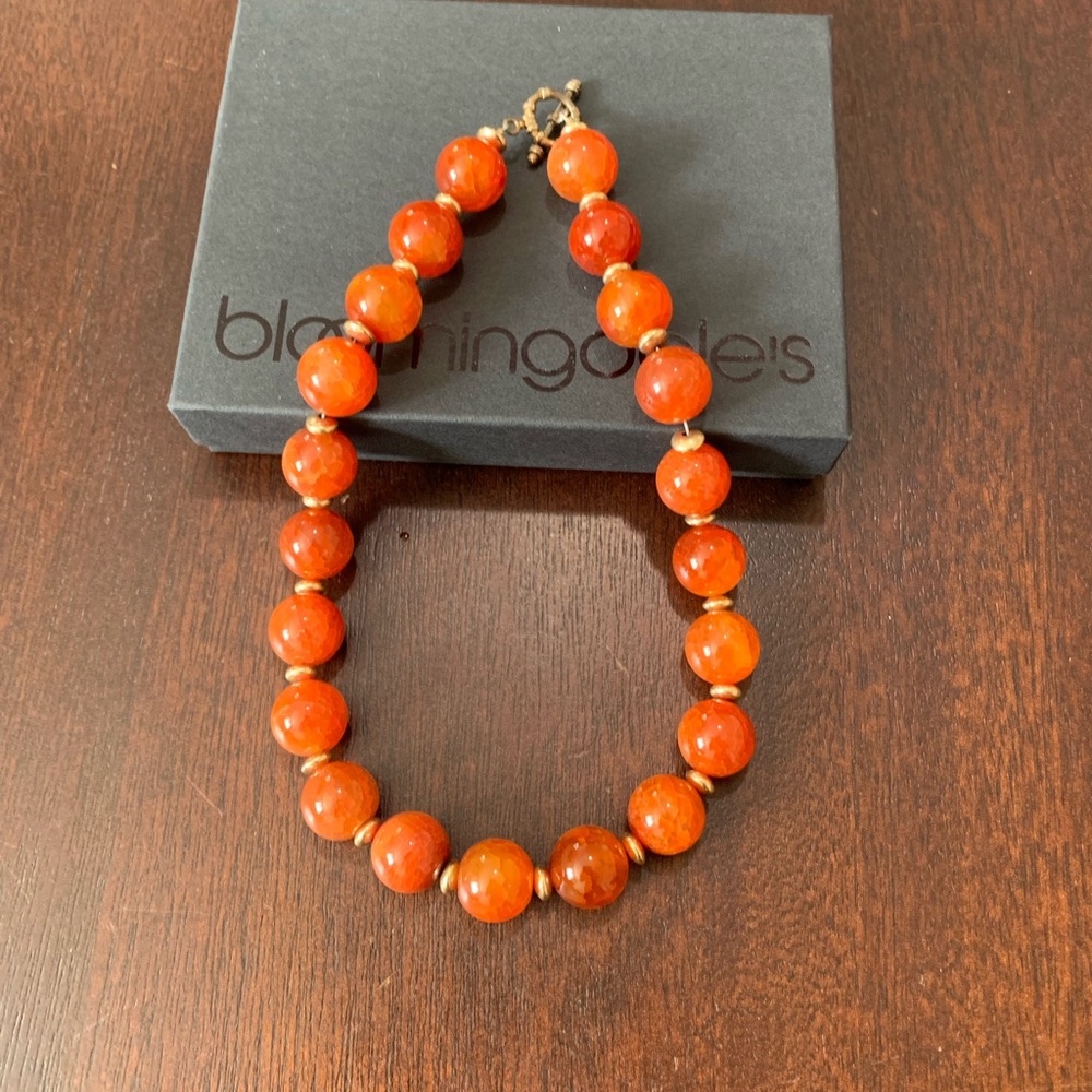 Bloomingdale's Orange Beaded Necklace